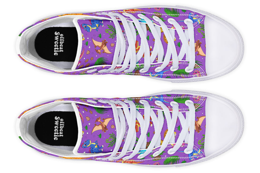 Purple Baby Dinos High Tops (Wide)