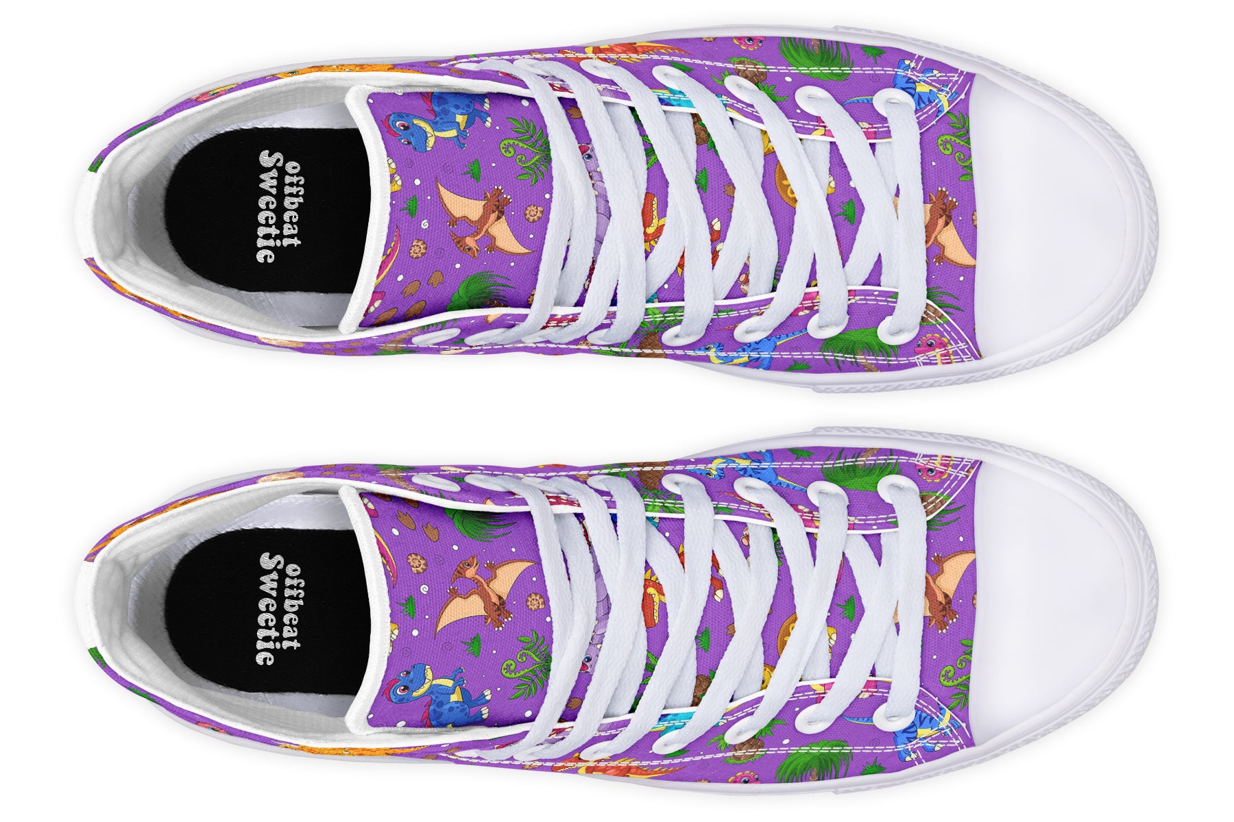 Purple Baby Dinos High Tops (Wide)