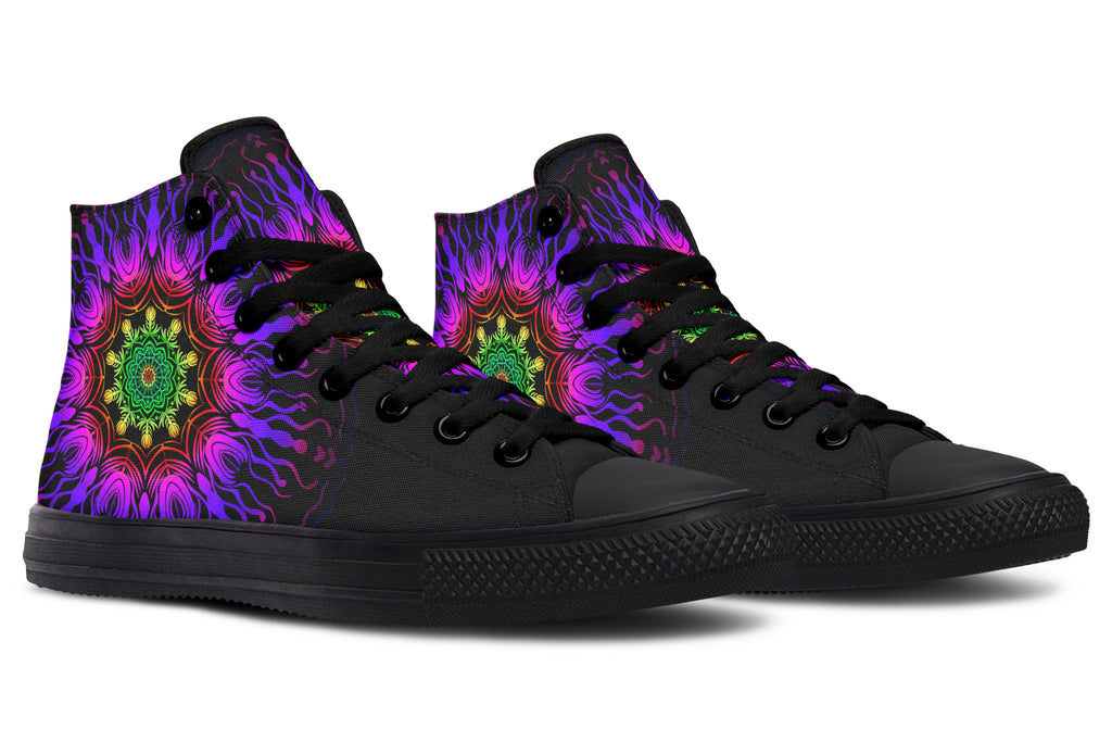 Purple Haze Mandala High Tops - Offbeat Sweetie