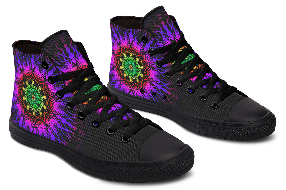 Purple Haze Mandala High Tops - Offbeat Sweetie