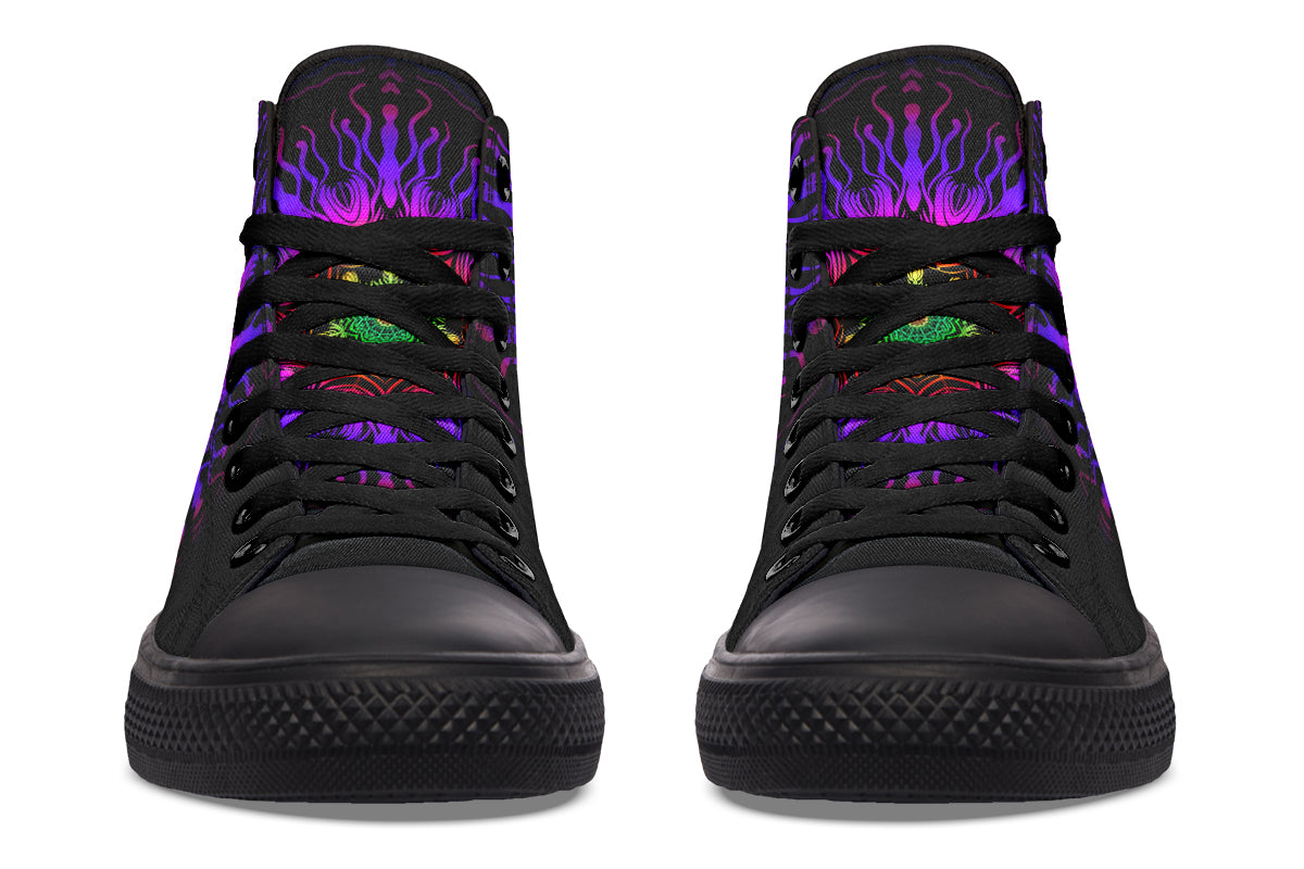 Purple Haze Mandala High Tops - Offbeat Sweetie