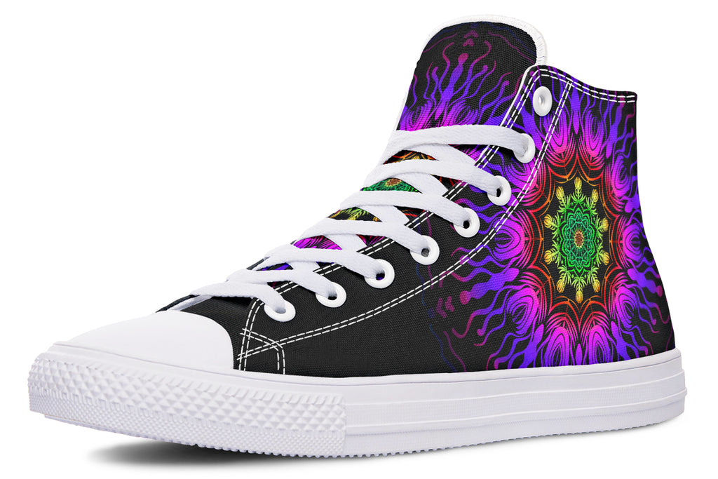 Purple Haze Mandala High Tops - Offbeat Sweetie