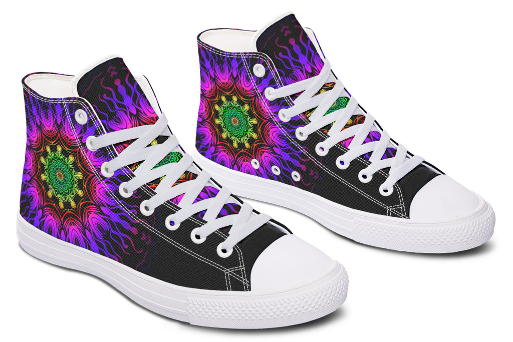 Purple Haze Mandala High Tops - Offbeat Sweetie
