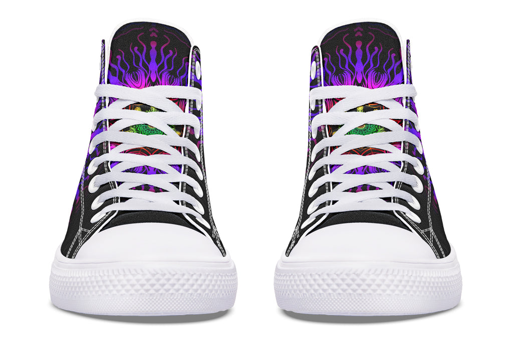 Purple Haze Mandala High Tops - Offbeat Sweetie