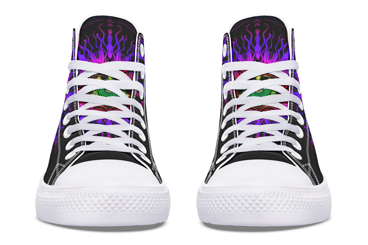 Purple Haze Mandala High Tops - Offbeat Sweetie
