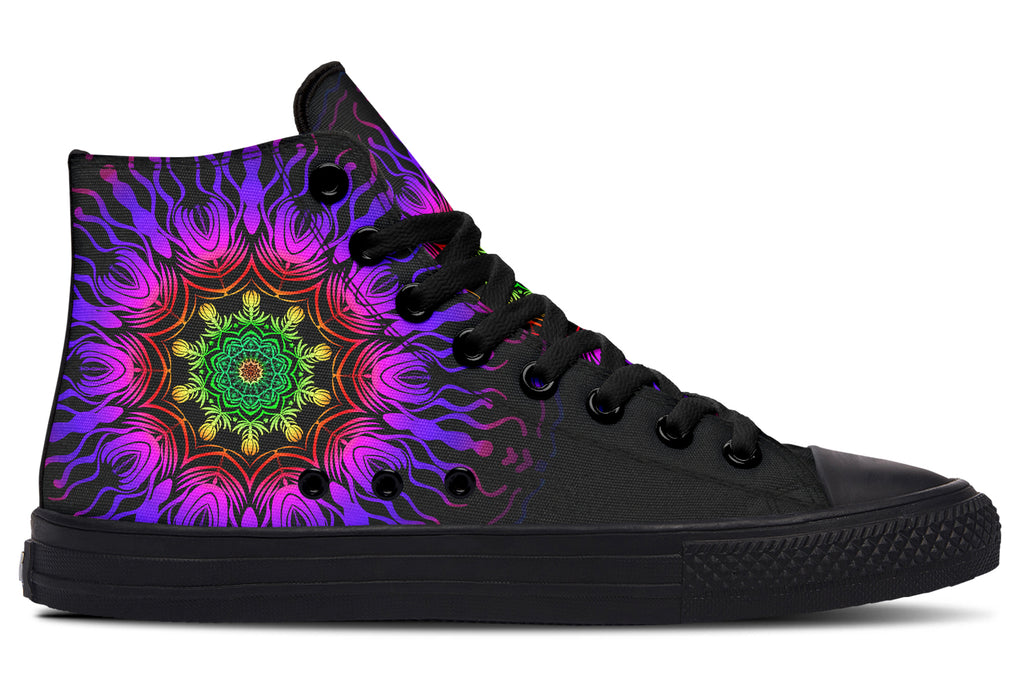 Purple Haze Mandala High Tops - Offbeat Sweetie