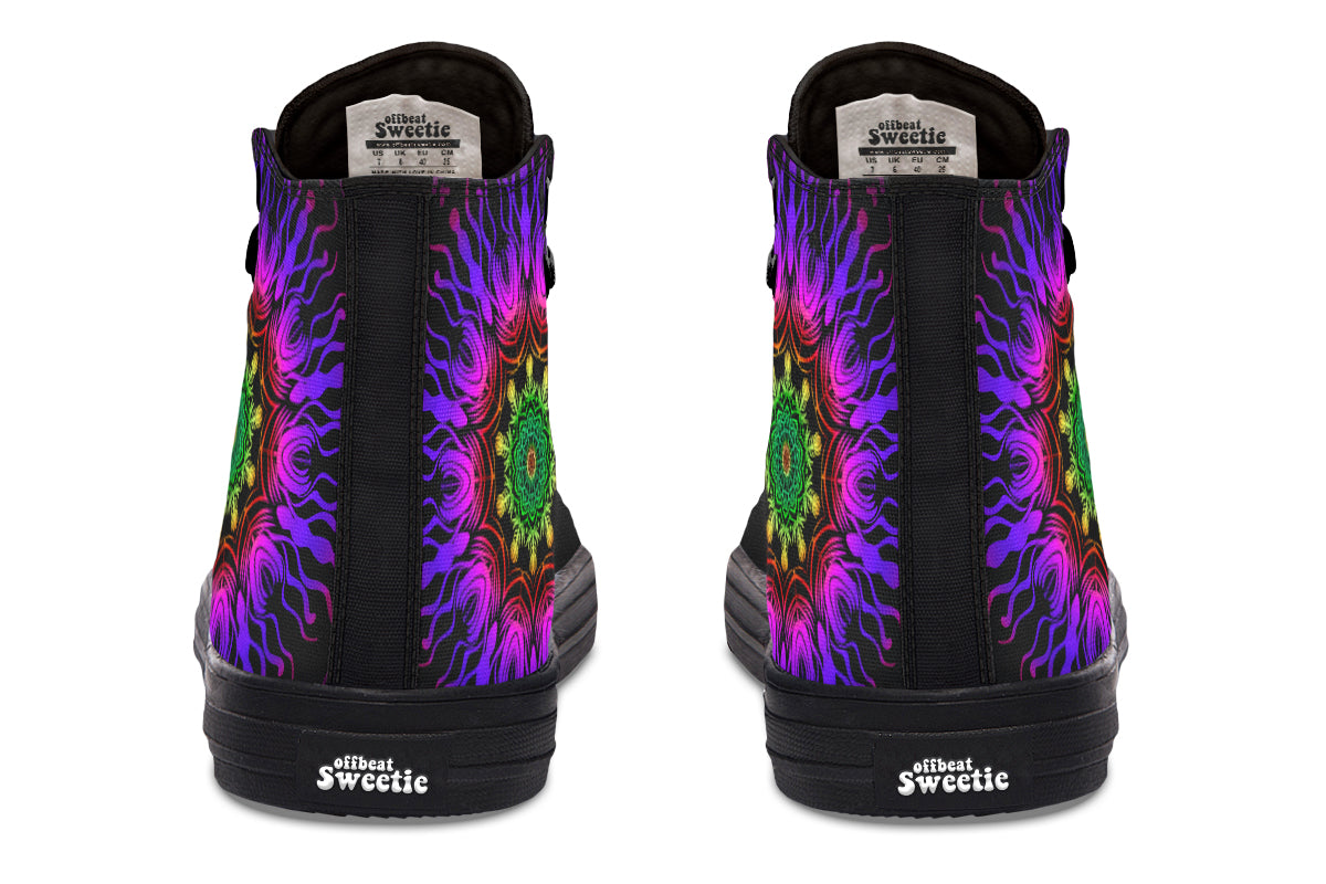 Purple Haze Mandala High Tops - Offbeat Sweetie