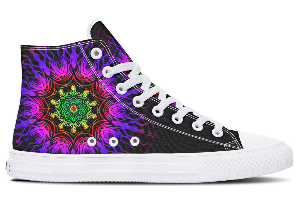 Purple Haze Mandala High Tops - Offbeat Sweetie