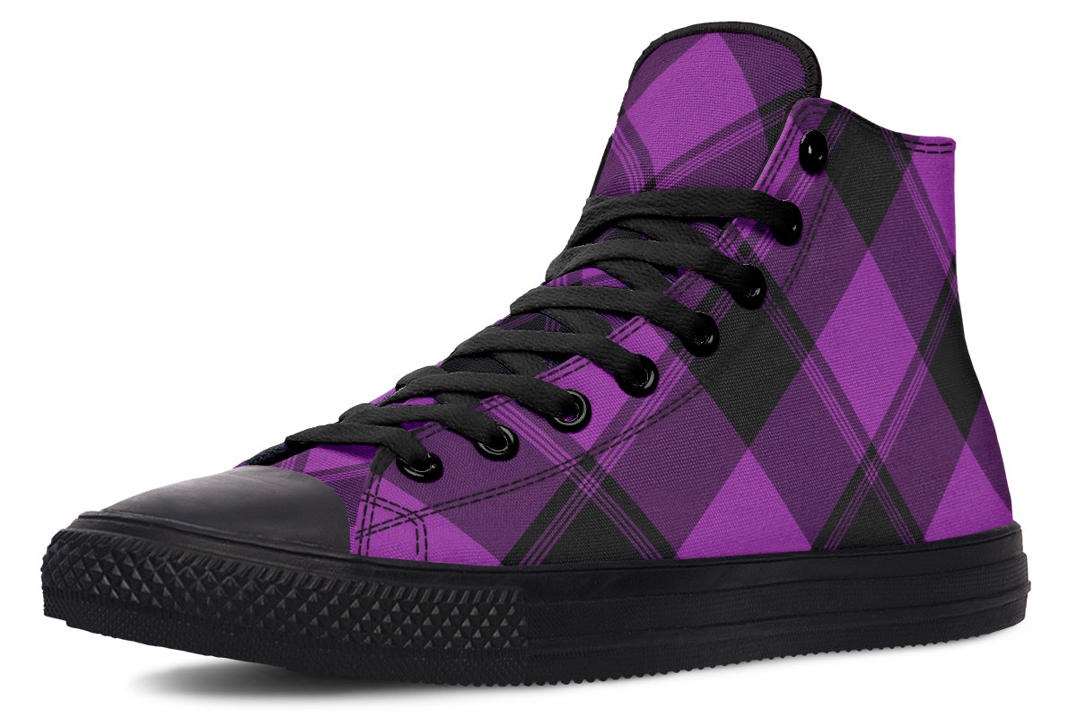 Purple Reign Plaid High Tops