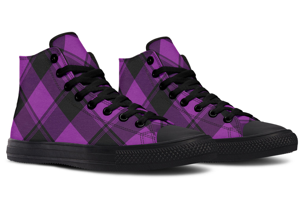 Purple Reign Plaid High Tops