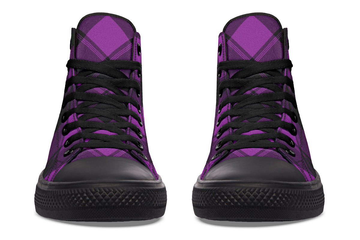 Purple Reign Plaid High Tops