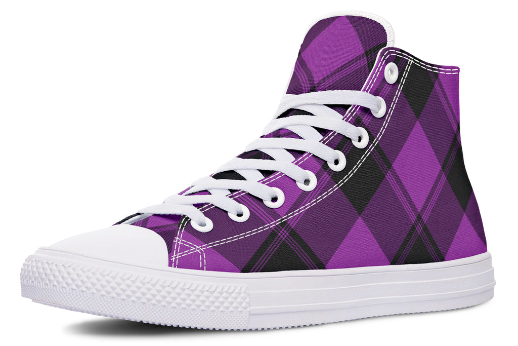 Purple Reign Plaid High Tops