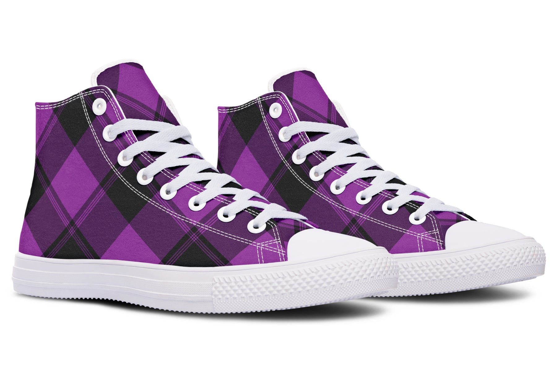 Purple Reign Plaid High Tops