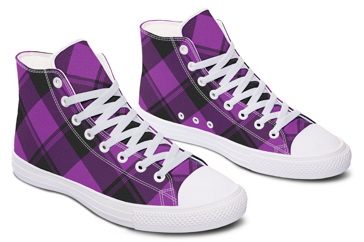 Purple Reign Plaid High Tops
