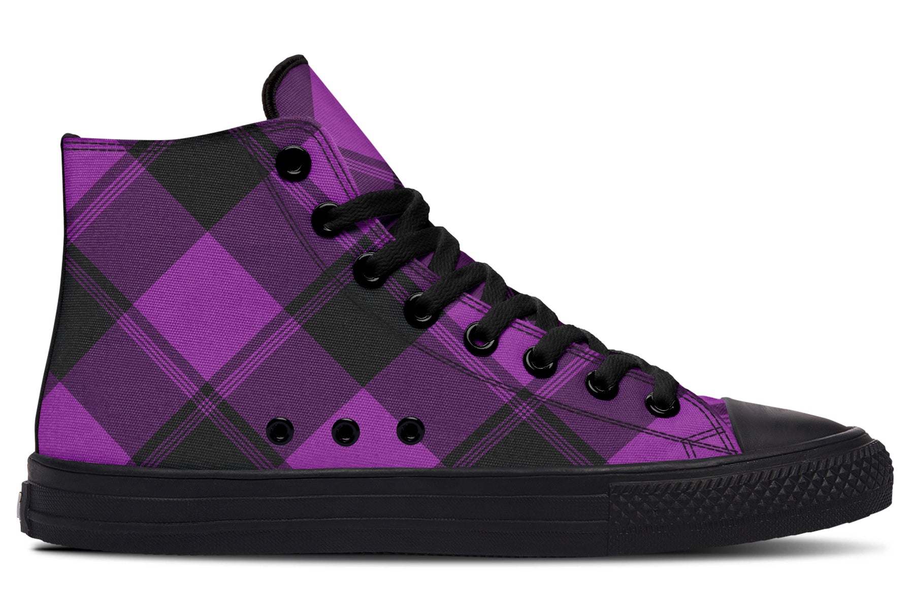 Purple Reign Plaid High Tops