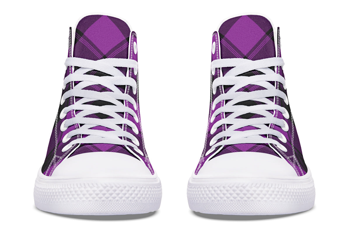 Purple Reign Plaid High Tops (Wide)