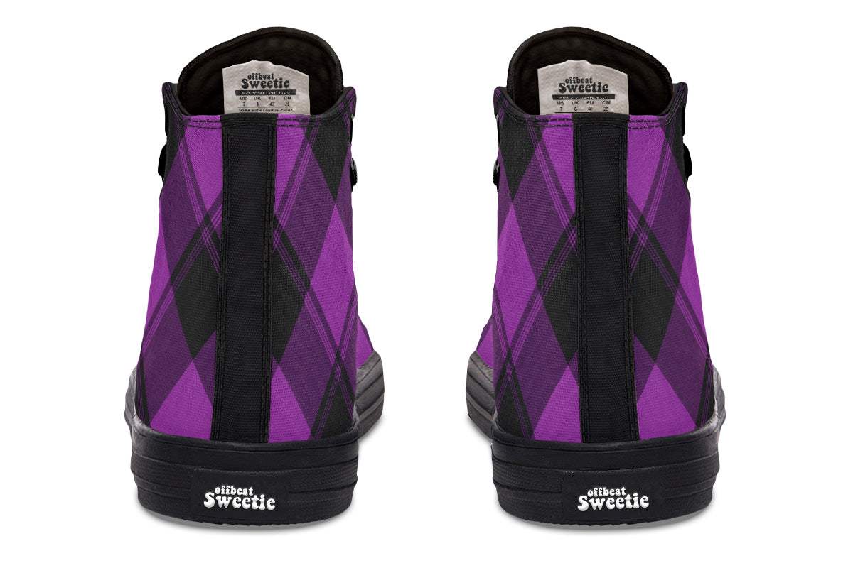 Purple Reign Plaid High Tops (Wide)