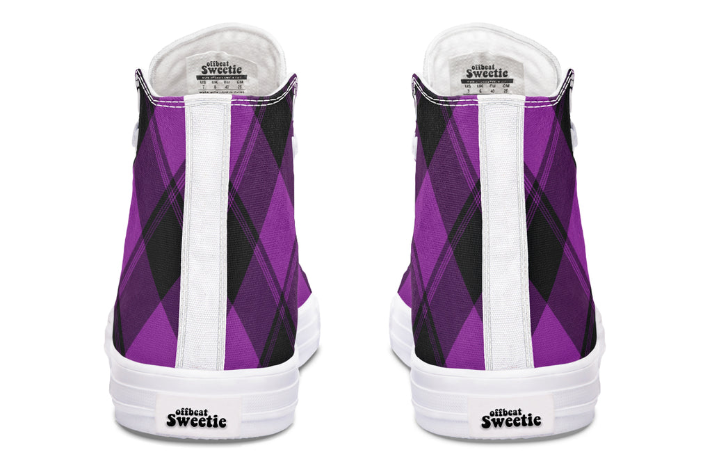 Purple Reign Plaid High Tops (Wide)