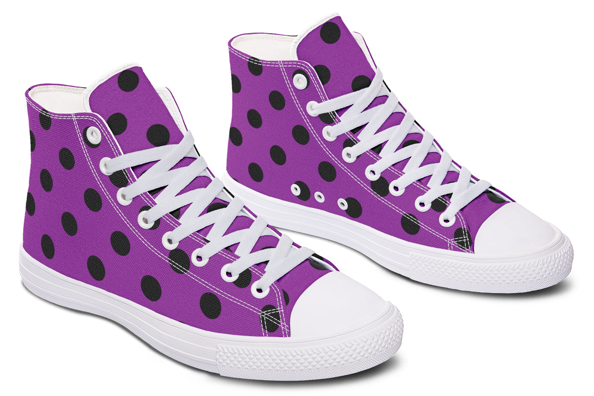 Purple Reign Polka Dot High Tops
