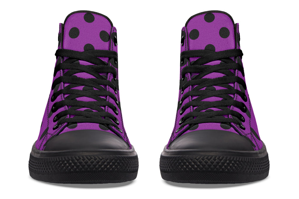Purple Reign Polka Dot High Tops (Wide)