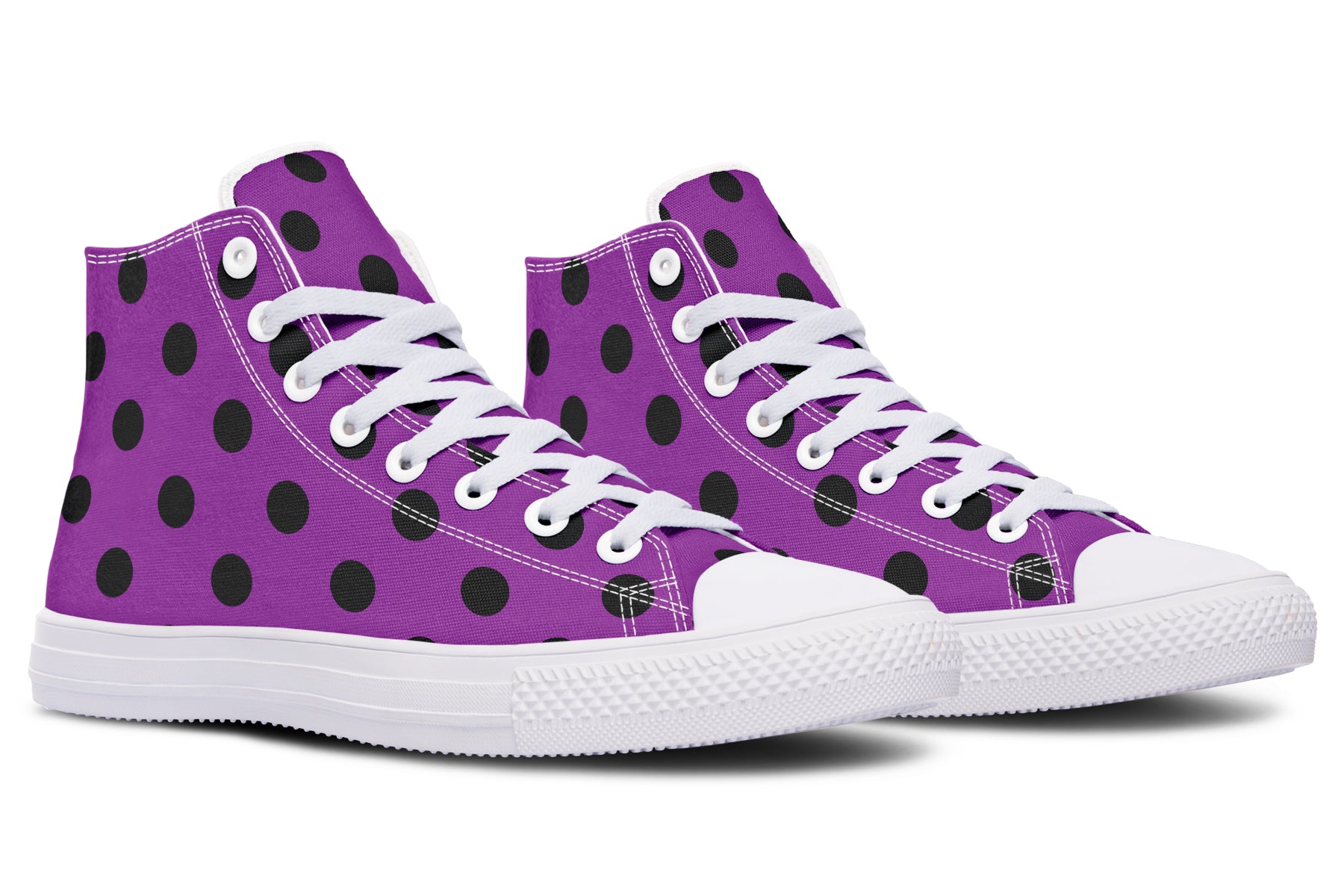 Purple Reign Polka Dot High Tops (Wide)