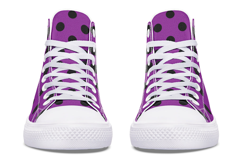Purple Reign Polka Dot High Tops (Wide)