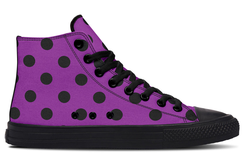 Purple Reign Polka Dot High Tops (Wide)
