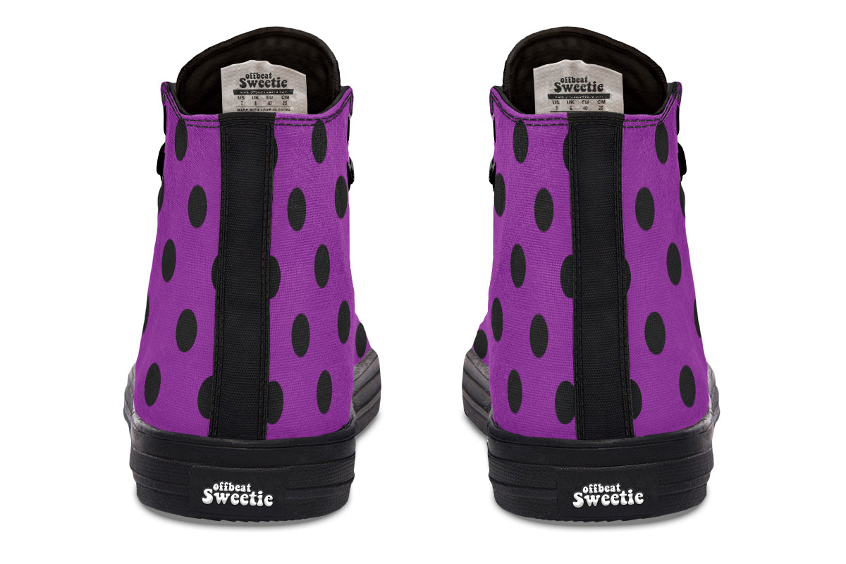 Purple Reign Polka Dot High Tops (Wide)