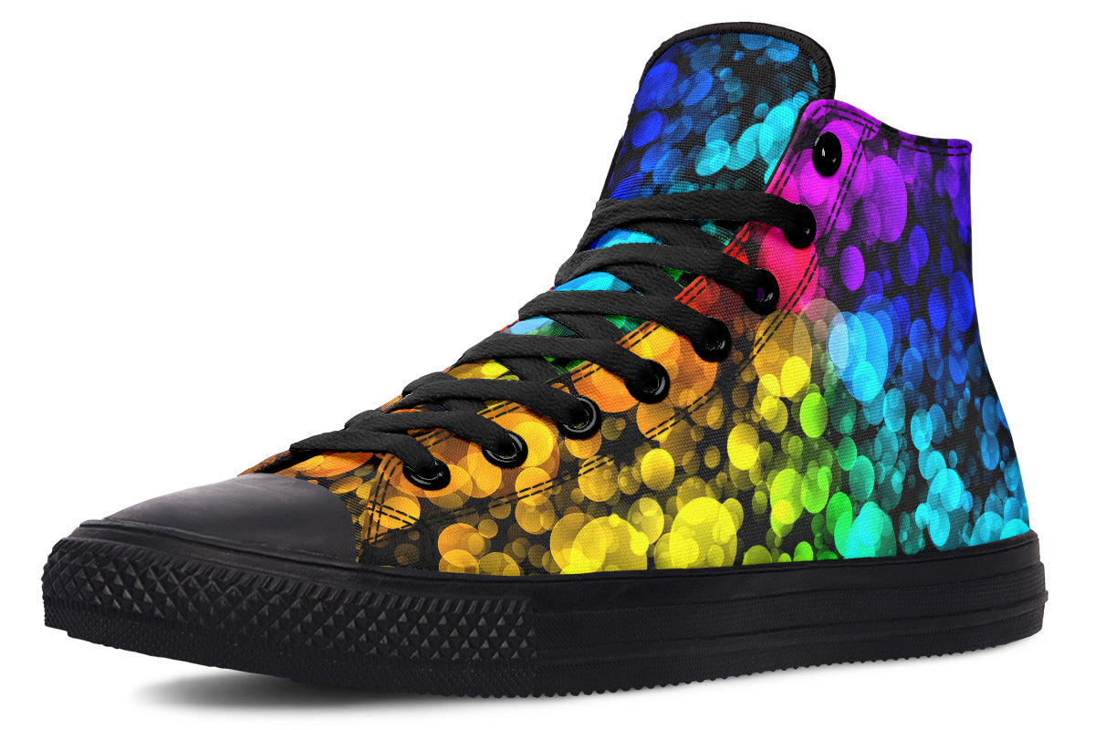 Rainbow Bubbles High Tops - Offbeat Sweetie