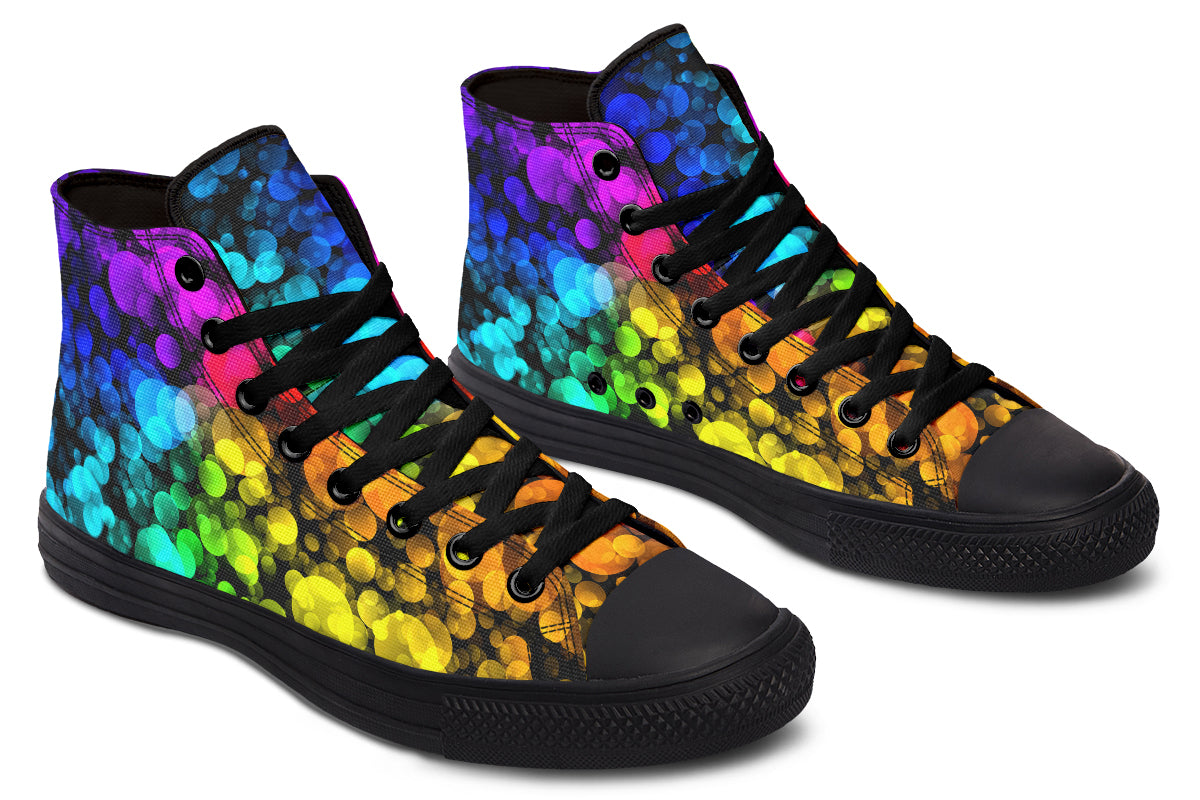 Rainbow Bubbles High Tops - Offbeat Sweetie