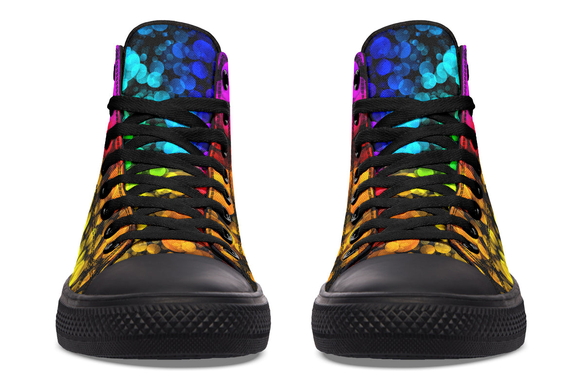 Rainbow Bubbles High Tops - Offbeat Sweetie