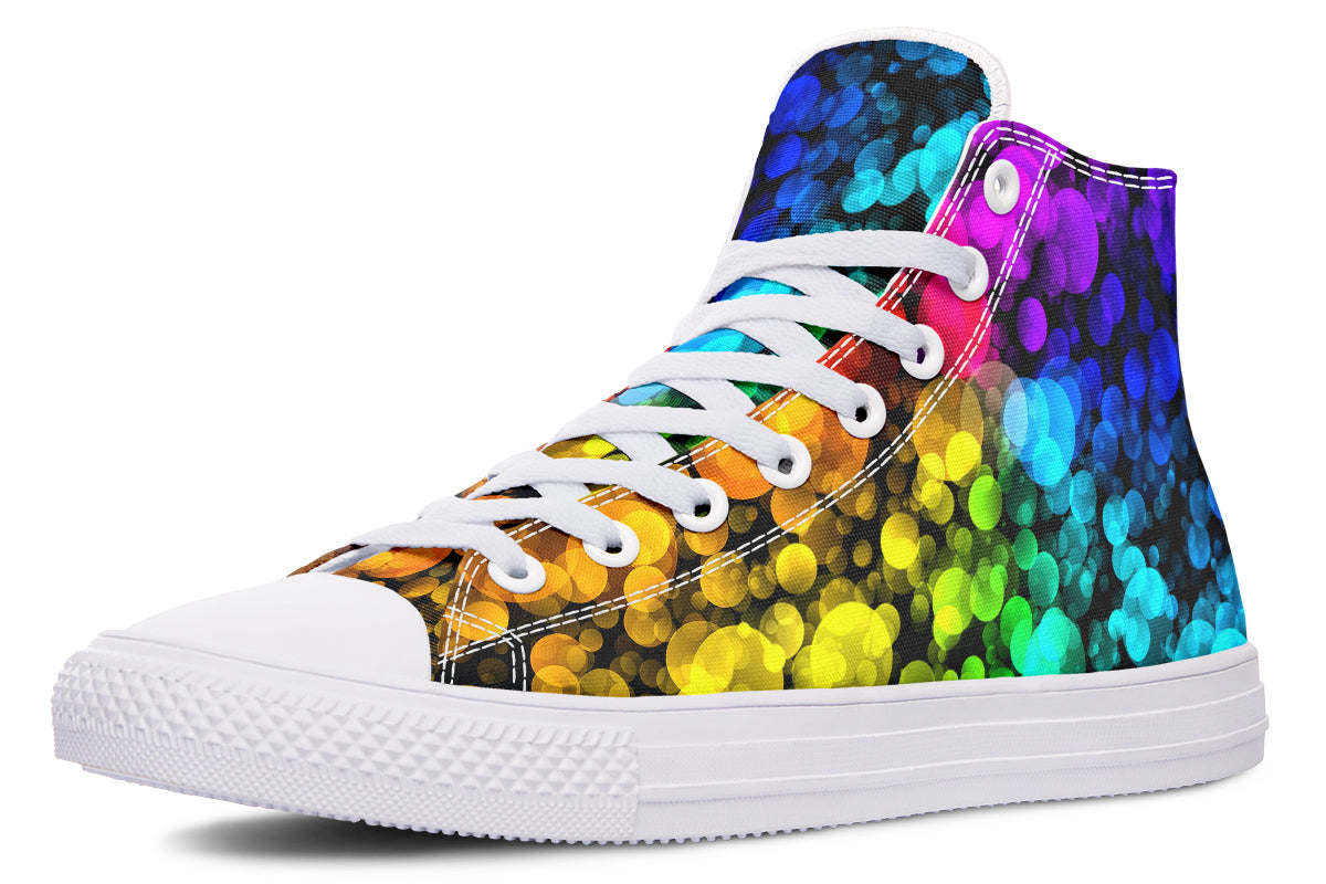 Rainbow Bubbles High Tops - Offbeat Sweetie