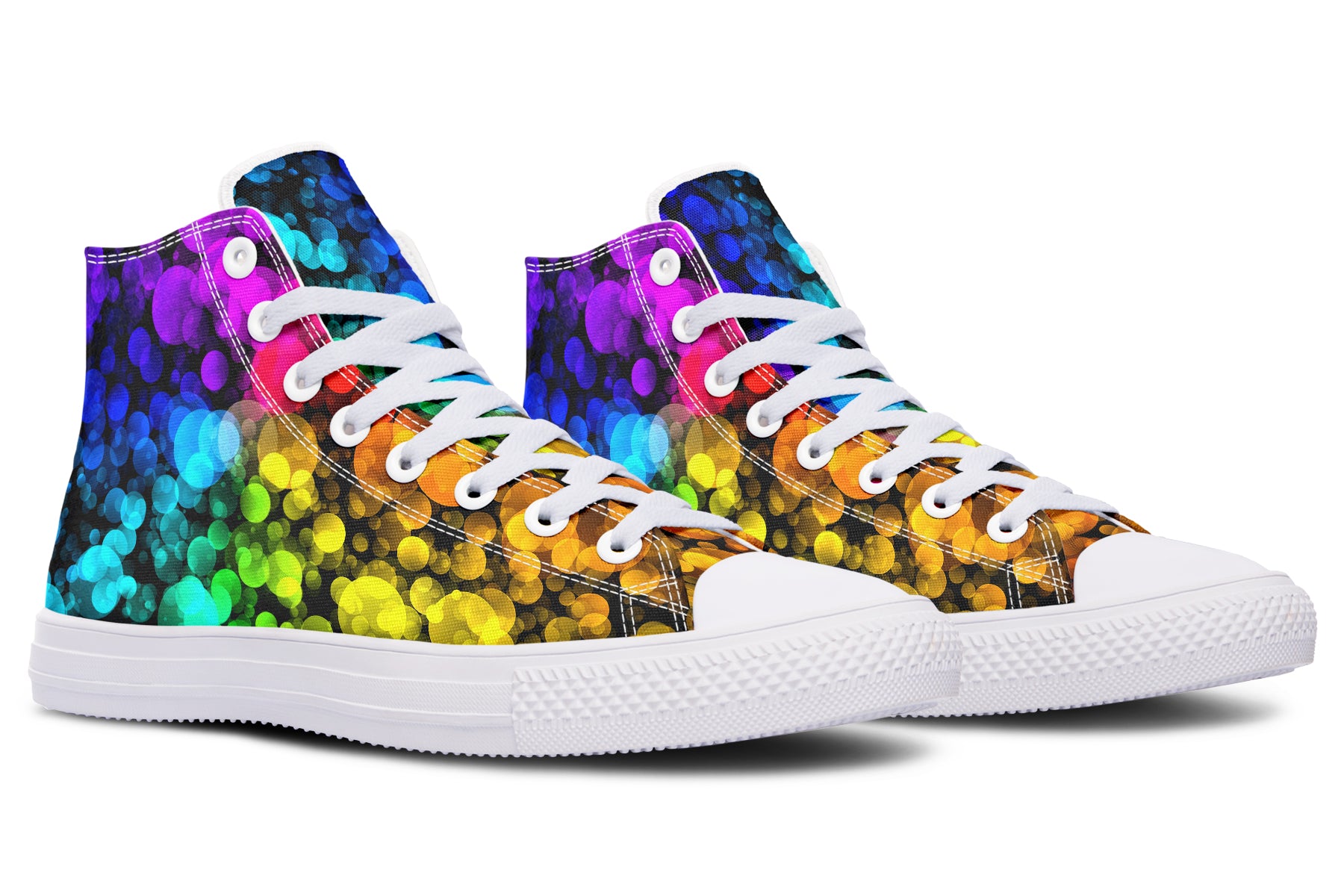 Rainbow Bubbles High Tops - Offbeat Sweetie