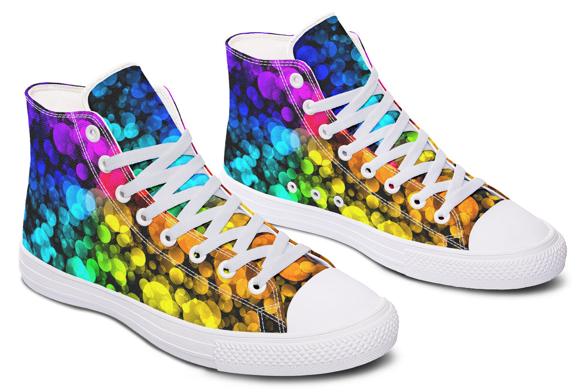 Rainbow Bubbles High Tops - Offbeat Sweetie