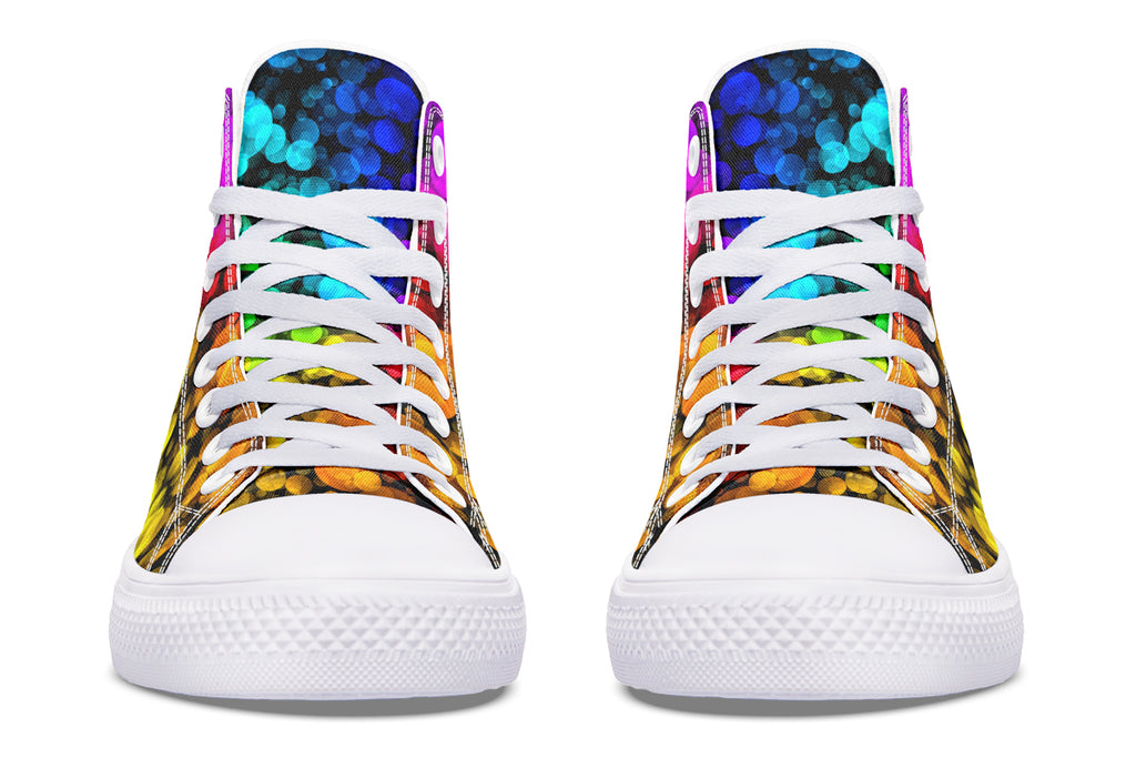Rainbow Bubbles High Tops - Offbeat Sweetie