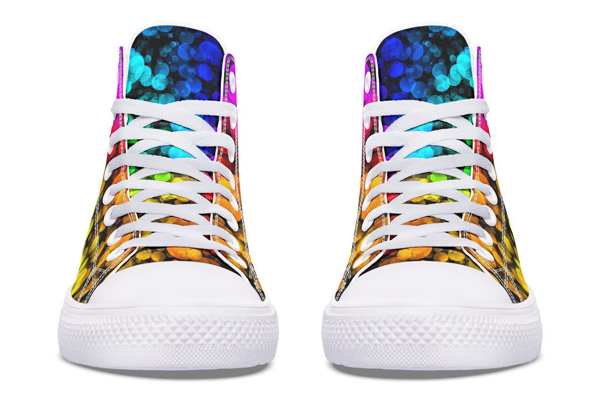 Rainbow Bubbles High Tops - Offbeat Sweetie