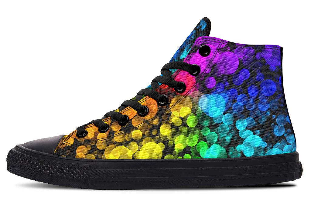 Rainbow Bubbles High Tops - Offbeat Sweetie