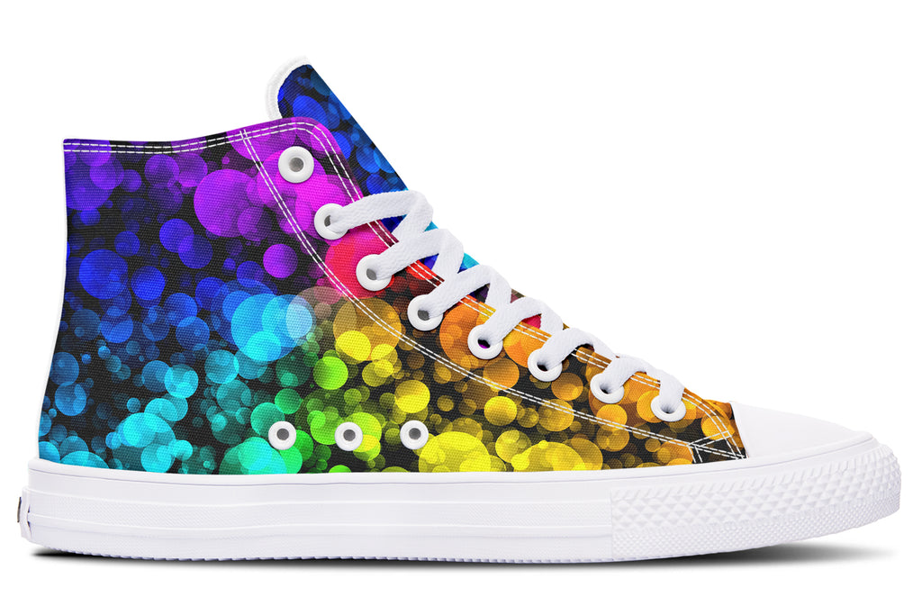 Rainbow Bubbles High Tops - Offbeat Sweetie