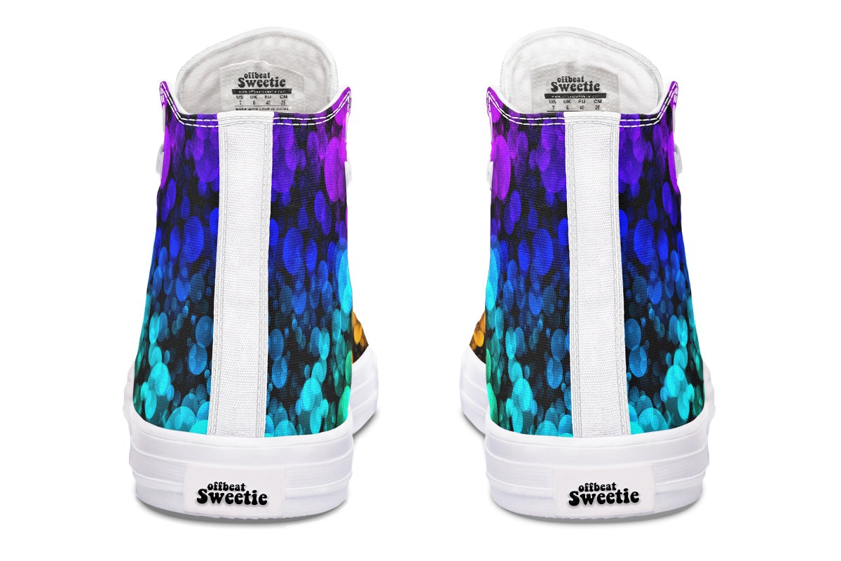 Rainbow Bubbles High Tops - Offbeat Sweetie