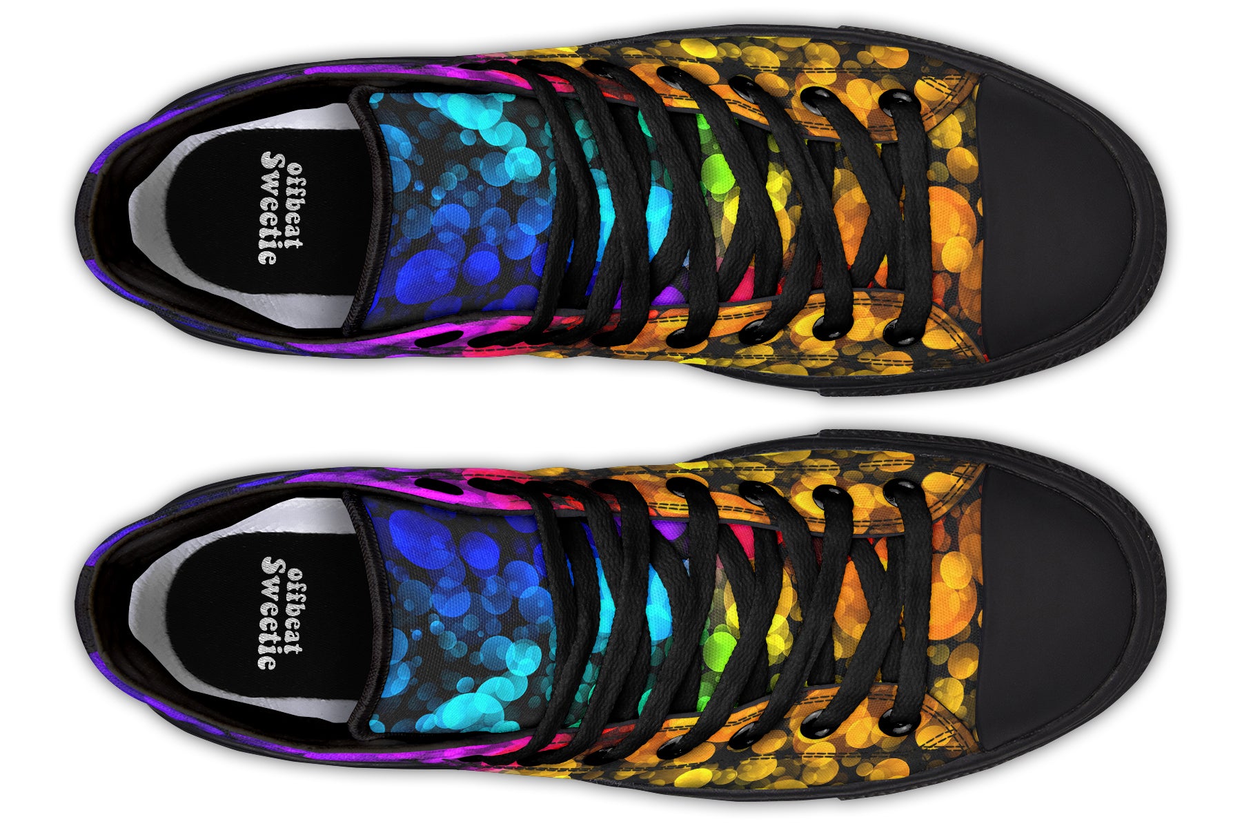 Rainbow Bubbles High Tops - Offbeat Sweetie