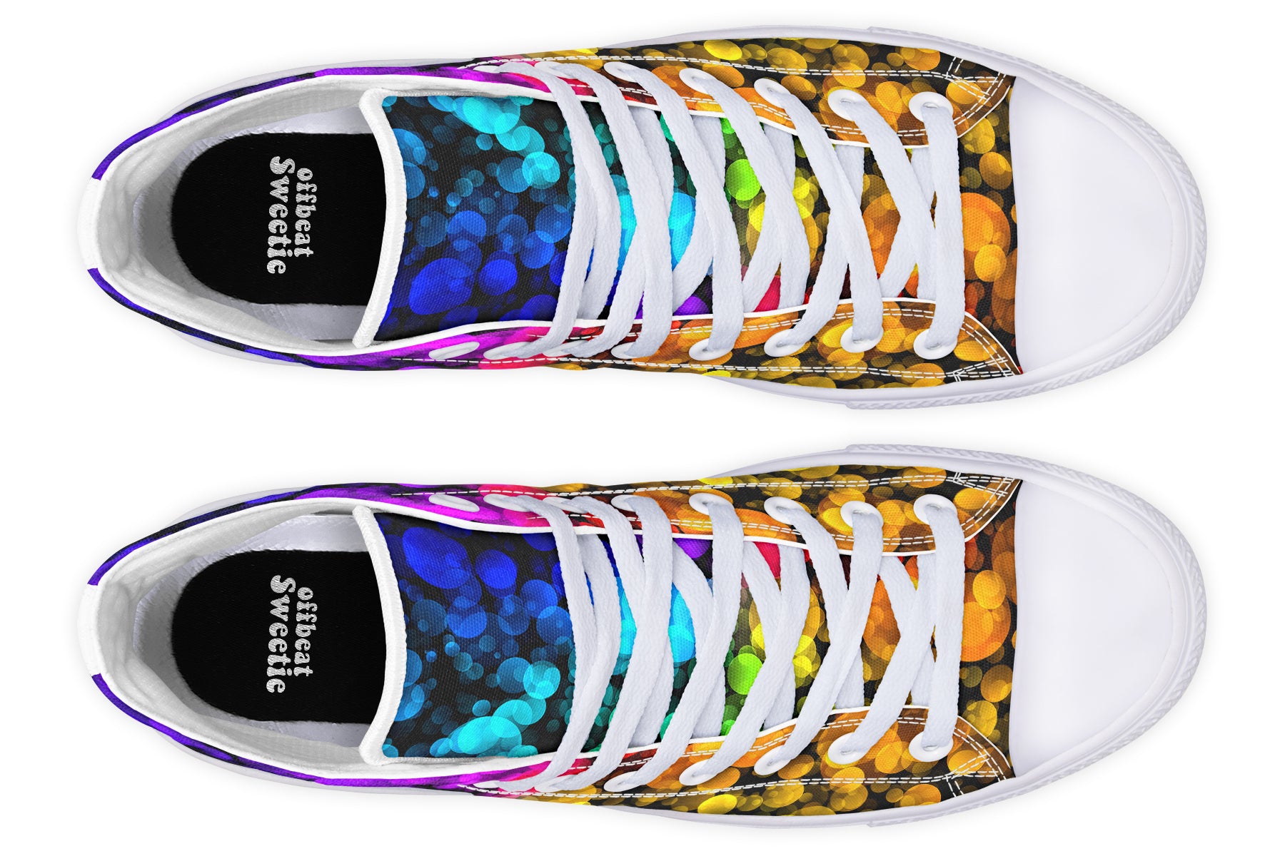 Rainbow Bubbles High Tops - Offbeat Sweetie
