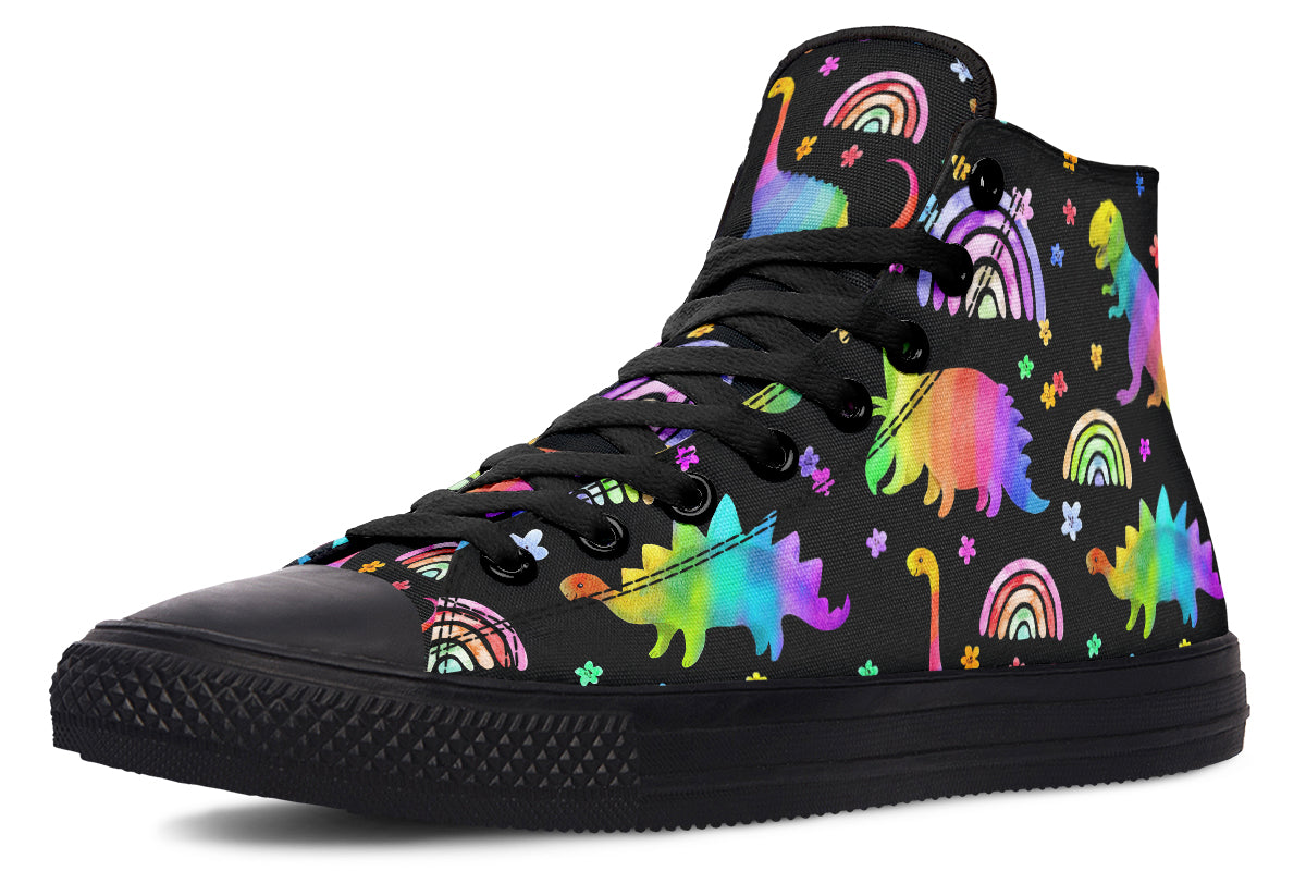Rainbow Dinos High Tops - Offbeat Sweetie