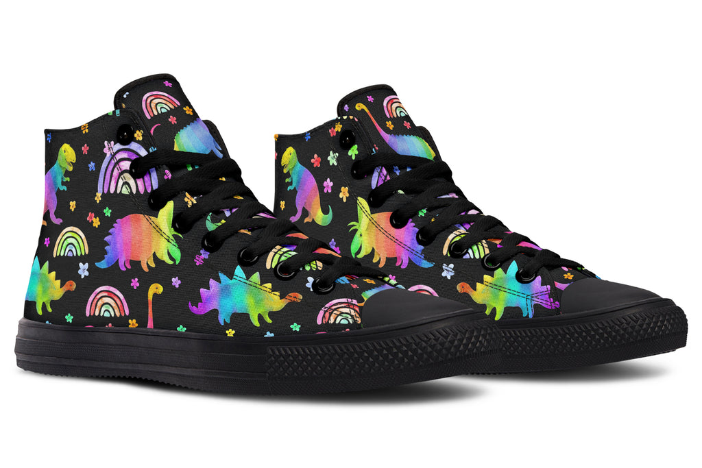 Rainbow Dinos High Tops - Offbeat Sweetie