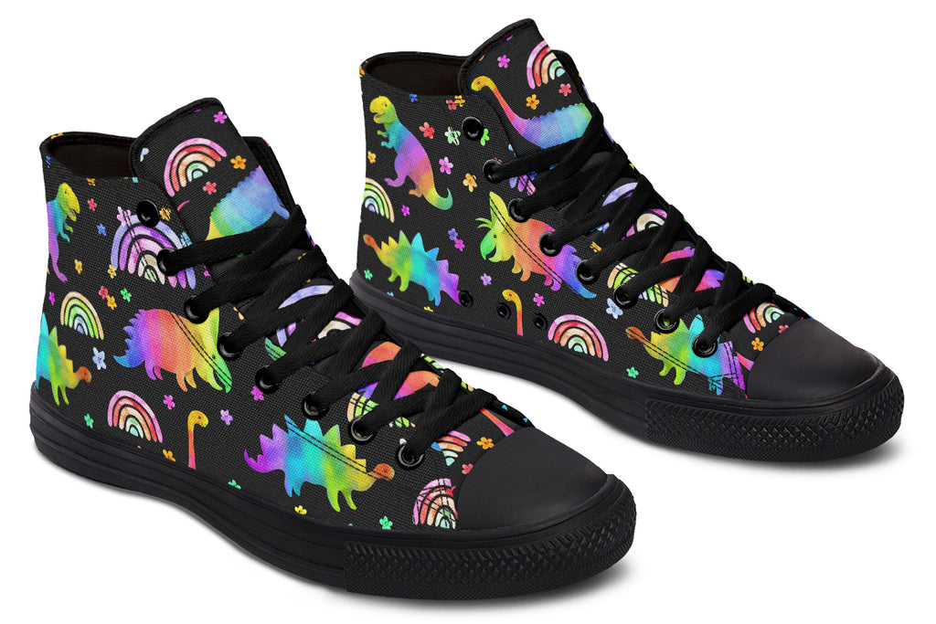 Rainbow Dinos High Tops - Offbeat Sweetie