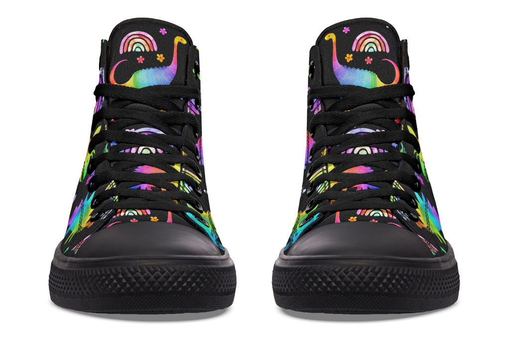 Rainbow Dinos High Tops - Offbeat Sweetie