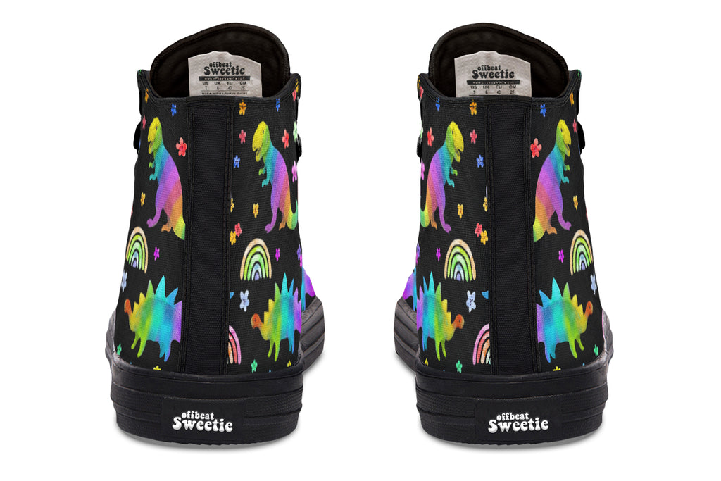Rainbow Dinos High Tops - Offbeat Sweetie