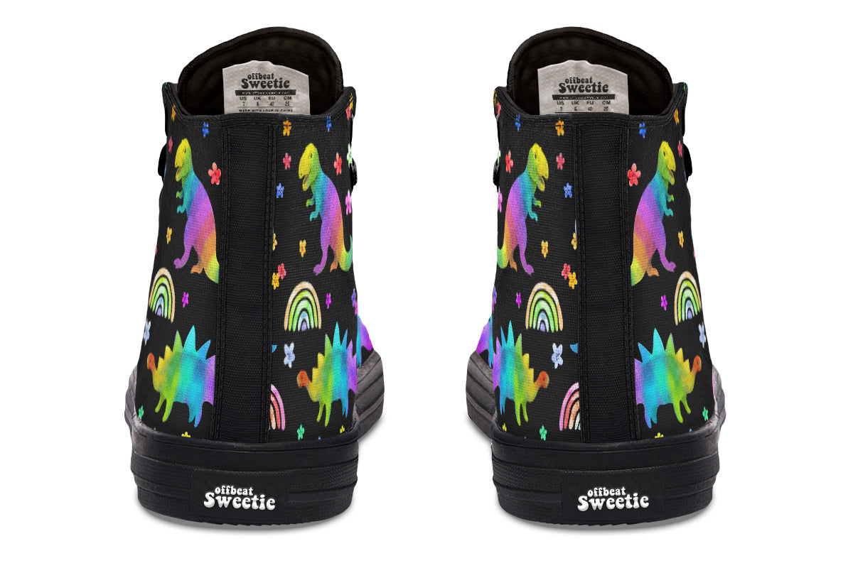 Rainbow Dinos High Tops - Offbeat Sweetie