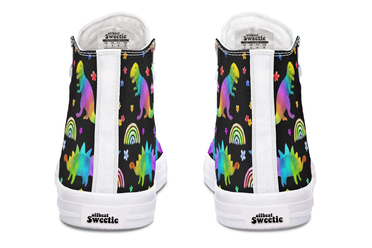 Rainbow Dinos High Tops - Offbeat Sweetie