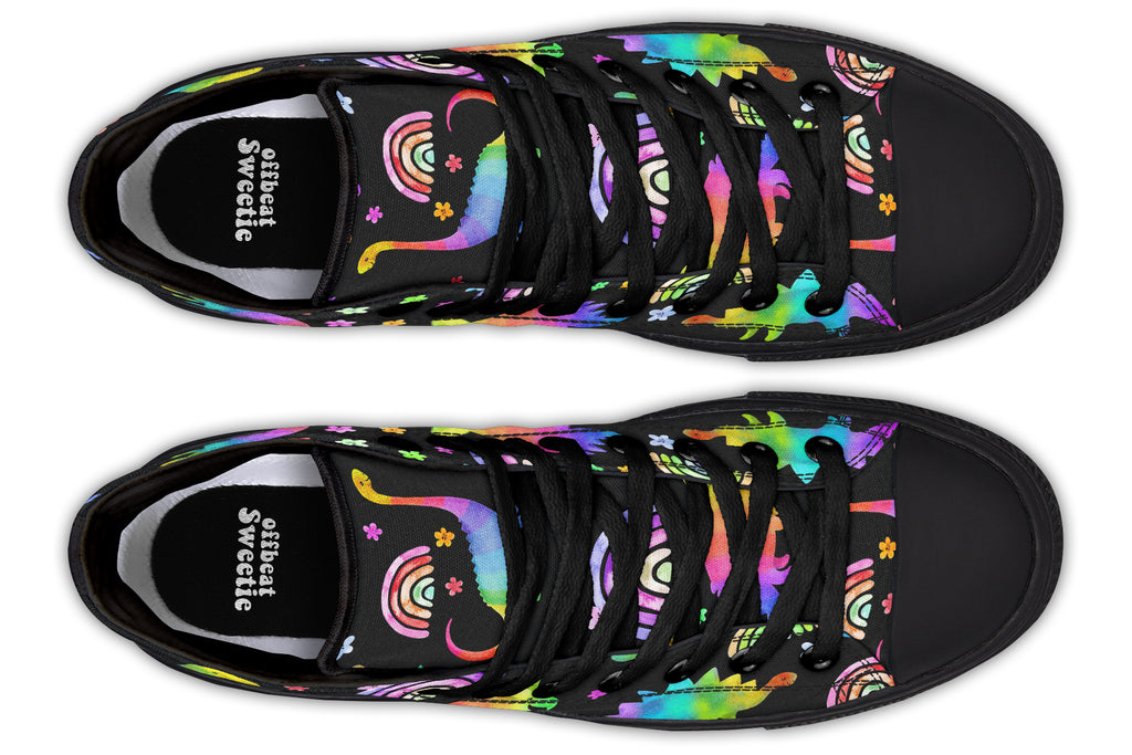 Rainbow Dinos High Tops - Offbeat Sweetie