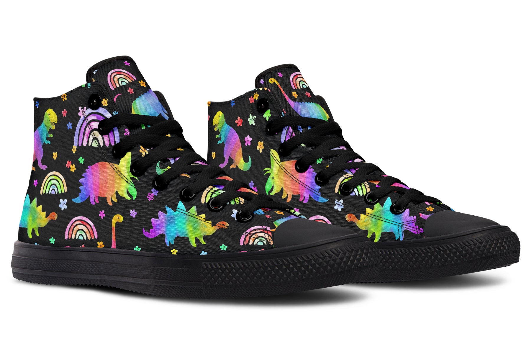 Rainbow Dinos High Tops (Wide)